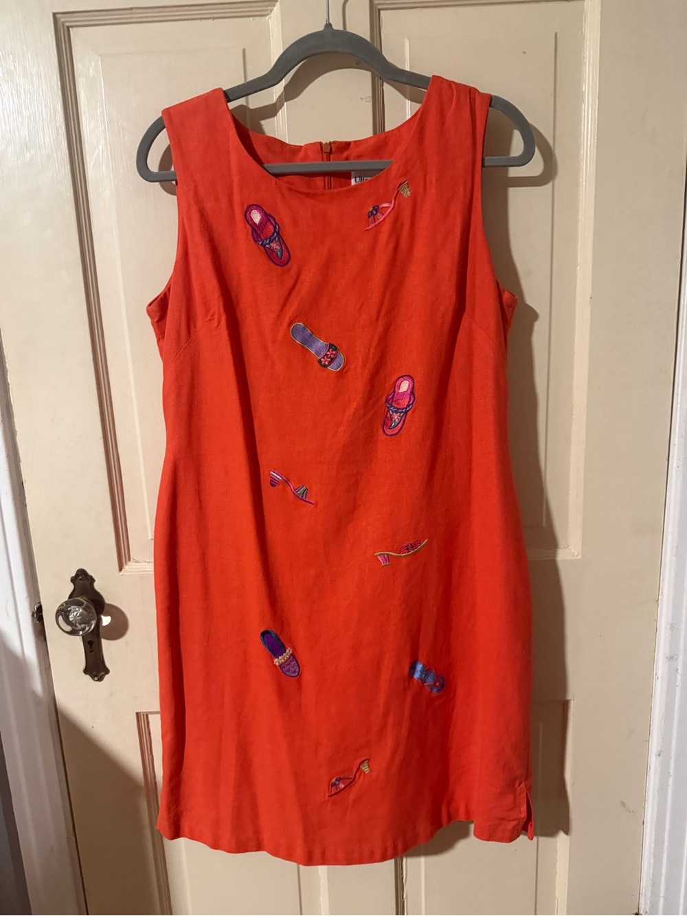 Ultra Dress Collection Orange Sleeveless Embroidered Mini Dress